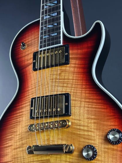 Front angle of Used Gibson Les Paul Supreme Fireburst.