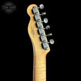 Back of headstock of Used Fender Custom Shop 1960 Tele Custom Journeyman Relic Black w/ Matching Headstock.