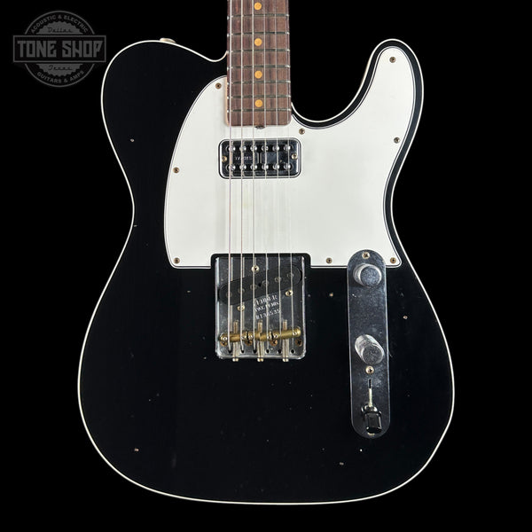 Front of Used Fender Custom Shop 1960 Tele Custom Journeyman Relic Black w/ Matching Headstock.