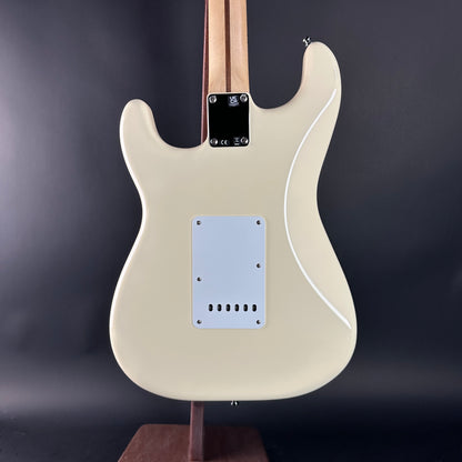 Back of Used Fender Jimmy Vaughan Strat White.