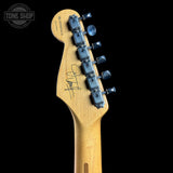 Back of headstock of Used 1996 Fender Jimmy Vaughan White.