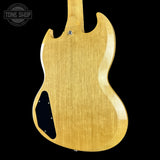 Back angle of Gibson Custom Limited 64 SG Standard Korina Antique Natural Maestro Vibrola VOS.