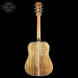 Full back of Gibson Hummingbird Elegant Koa Honey Burst.
