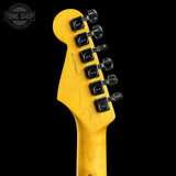 Back of headstock of Used 2020 Fender American Professional II Strat Mercury.