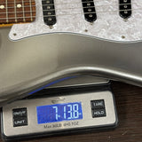 Used 2020 Fender American Professional II Strat Mercury on scale displaying weight.