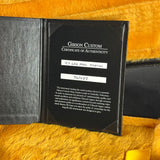 Certificate of authenticity for Gibson Custom Limited 57 Les Paul Custom All Korina Antique Natural VOS.