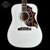 Front of Gibson Custom Made 2 Measure Hummingbird Maple Alpine White LR Baggs VTC.