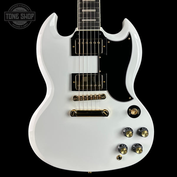 Front of Used Epiphone SG Custom Alpine.