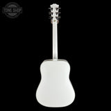 Full back of Gibson Custom Made 2 Measure Hummingbird Maple Alpine White LR Baggs VTC.