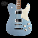 Front of Used 2024 Squier Limited Edition Paranormal Troublemaker Telecaster Deluxe Ice Blue Metallic.