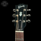 Headstock of Gibson Custom Made 2 Measure J-45 Standard Long Scale Vintage Sunburst.