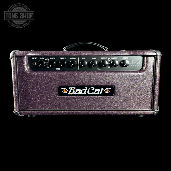 Front of Bad Cat TSG Exclusive Era 30 Purple Sparkle 30w Hand Wired Head.
