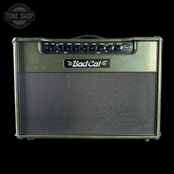 Front of Bad Cat TSG Exclusive Era 30 2x12 Purple Sparkle 30w Combo.
