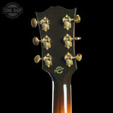 Back of headstock of Used 2006 Gibson Western Classic Sunburst.