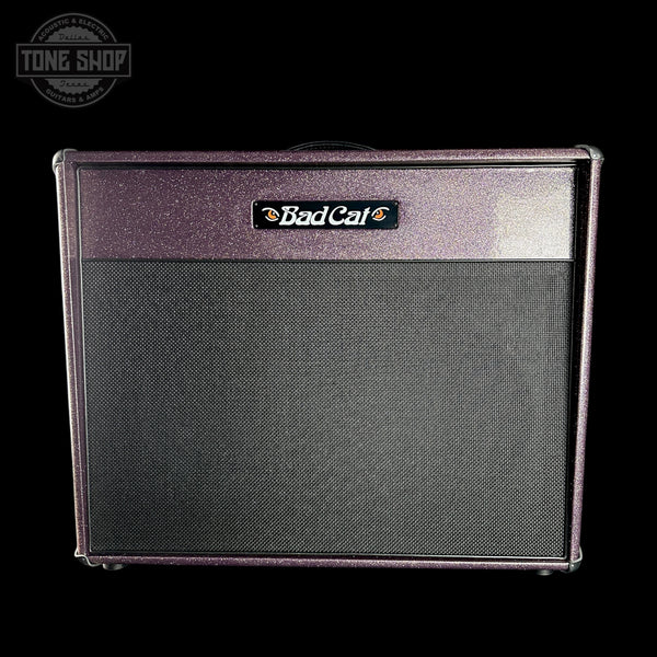 Front of Bad Cat TSG Exclusive Era 212X Purple Sparkle 2x12 Speaker Cabinet.