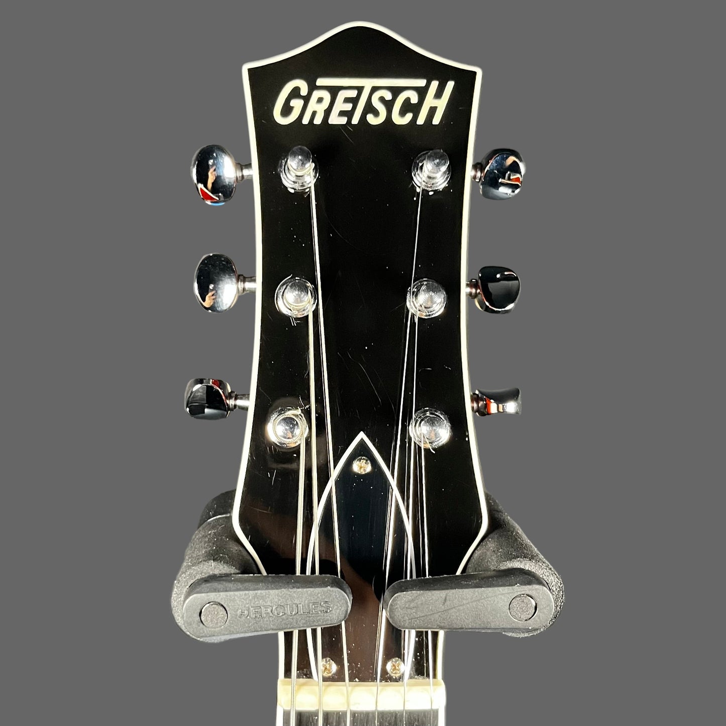 Headstock of Used 2011 Gretsch G6128T Duo Jet Black w/Bigsby w/Case TFW2662