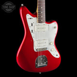 Front angle of Used Fender CIJ JM-62 Jazzmaster Candy Apple Red.