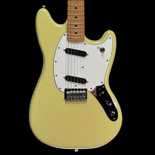 Front of Used 2014 Fender Player II Mustang MP Hialeah Yellow TFW2667
