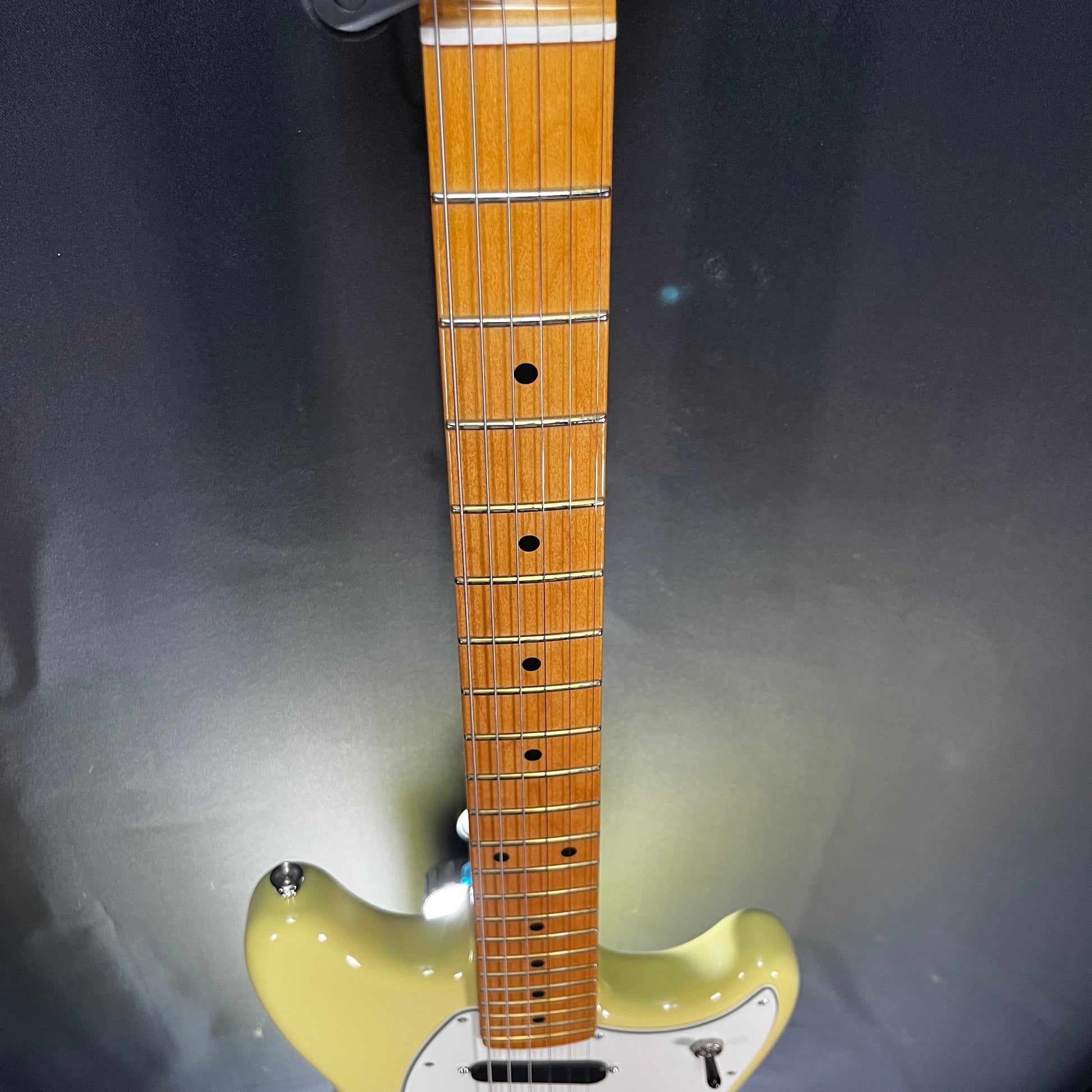 Fret board of Used 2014 Fender Player II Mustang MP Hialeah Yellow TFW2667