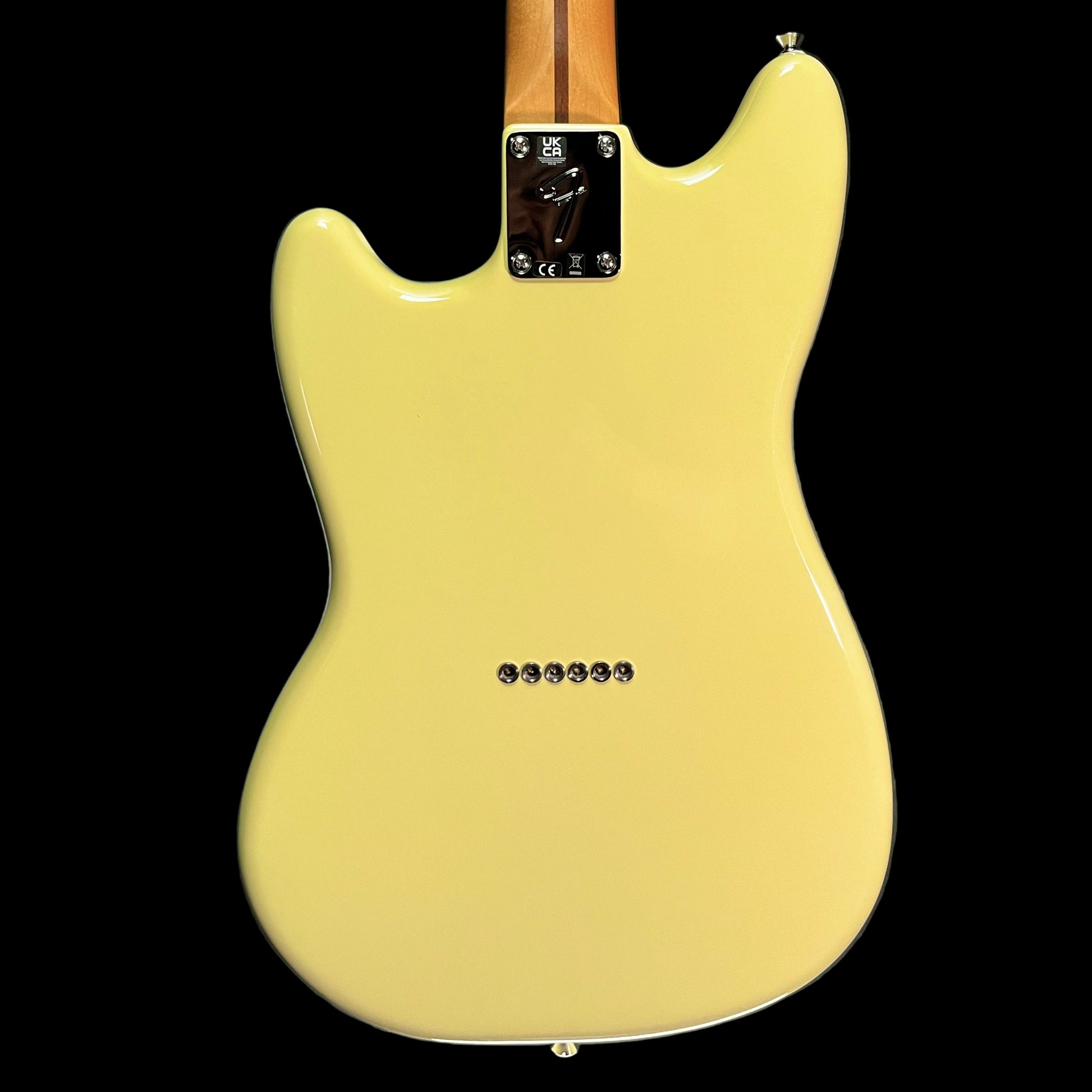Back of Used 2014 Fender Player II Mustang MP Hialeah Yellow TFW2667