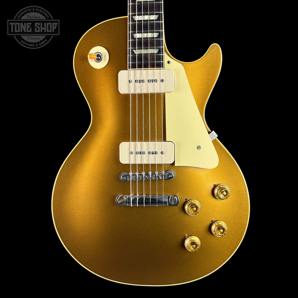 Front of Used 2024 Gibson Custom Shop 1956 Les Paul P90 Goldtop.