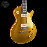 Front angle of Used 2024 Gibson Custom Shop 1956 Les Paul P90 Goldtop.