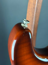 Wear on upper horn of Used 2003 Fender FSR FMT Tex-Mex Tele Sunburst.
