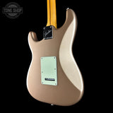 Back angle of Used 2025 Fender American Professional Classic Strat Faded Firemist.