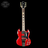 Full front of Used 2026 Gibson SG Standard 61 Maestro Vibrola Vintage Cherry.
