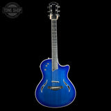 Full front of Used 2005 Taylor T5-S Flame Blue.