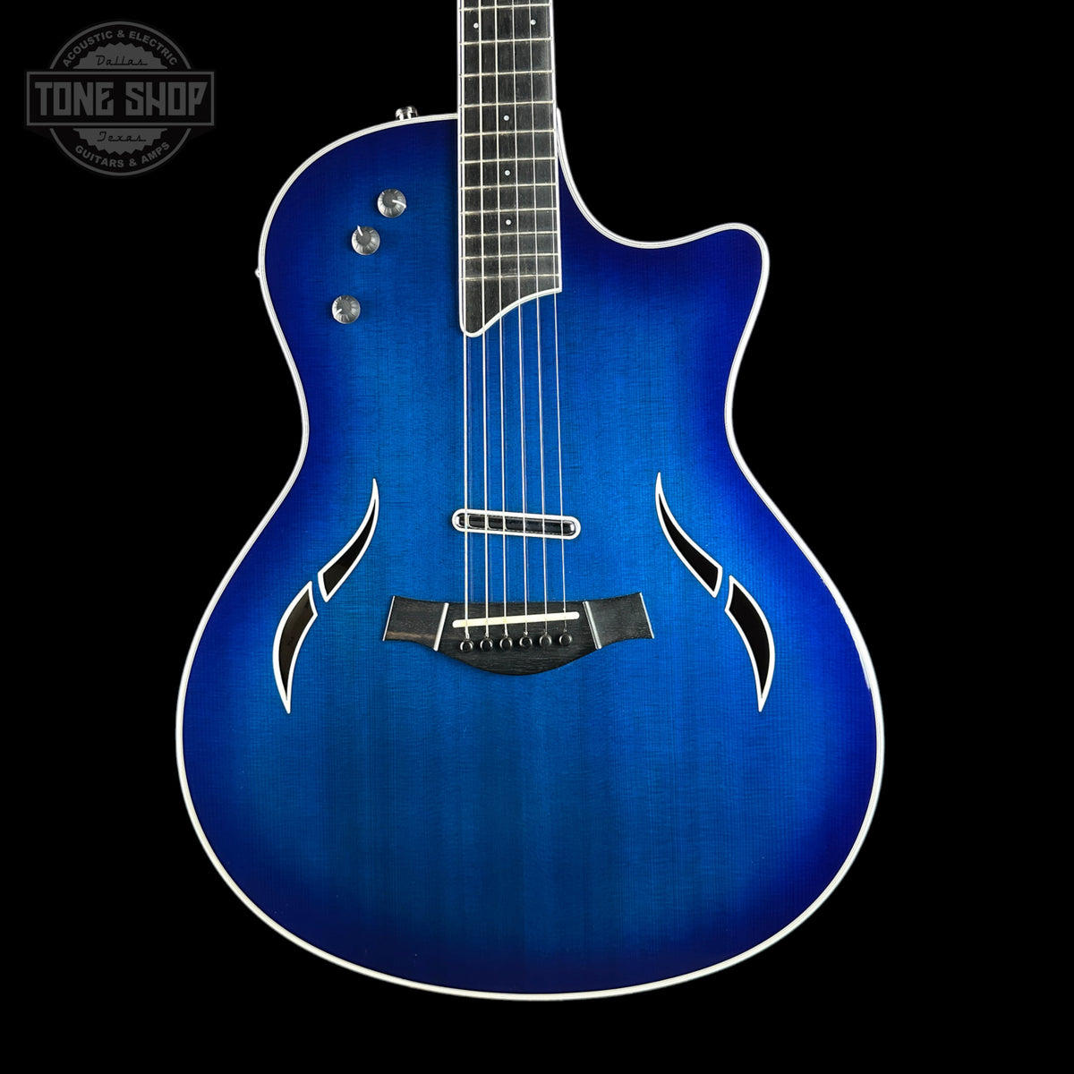 Front of Used 2005 Taylor T5-S Flame Blue.