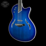 Front angle of Used 2005 Taylor T5-S Flame Blue.