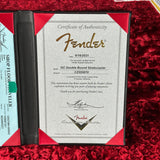 Certificate of authenticity for Used 2021 Fender Custom Shop Double Bound Strat Sherwood Green Metallic.