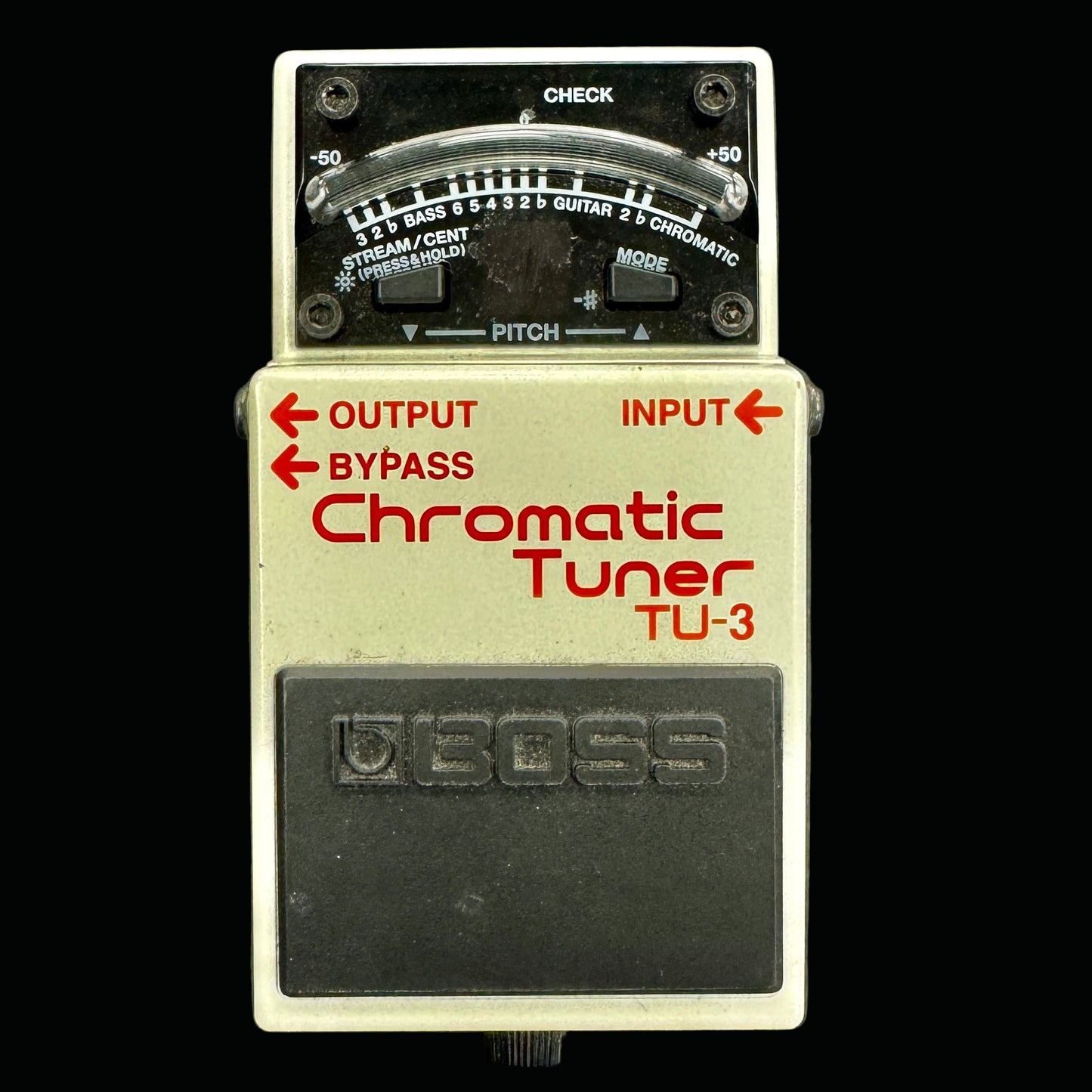 Boss TU-3 Chromatic Tuner on a gray background