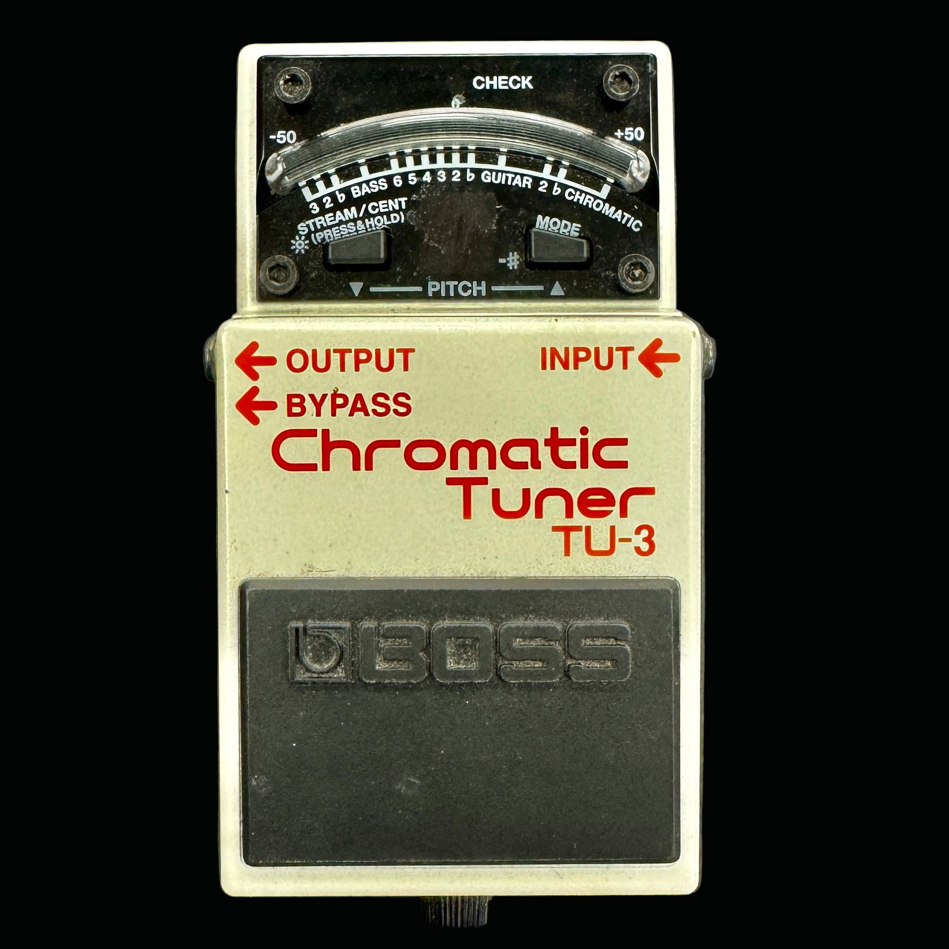 Boss TU-3 Chromatic Tuner on a gray background