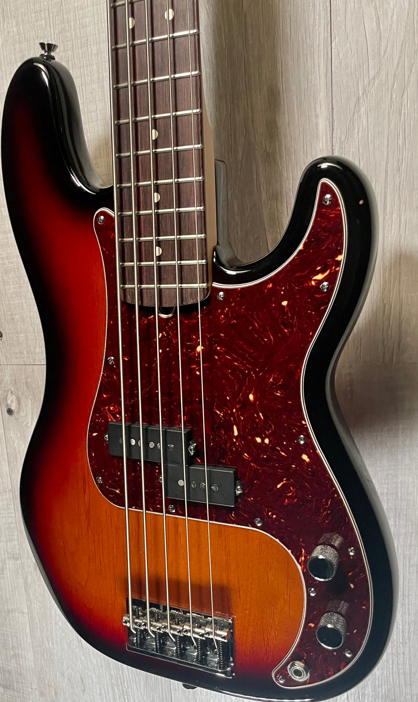 Front right angle of Used 2012 Fender American Standard Precision V Bass 5 String TSS2893.
