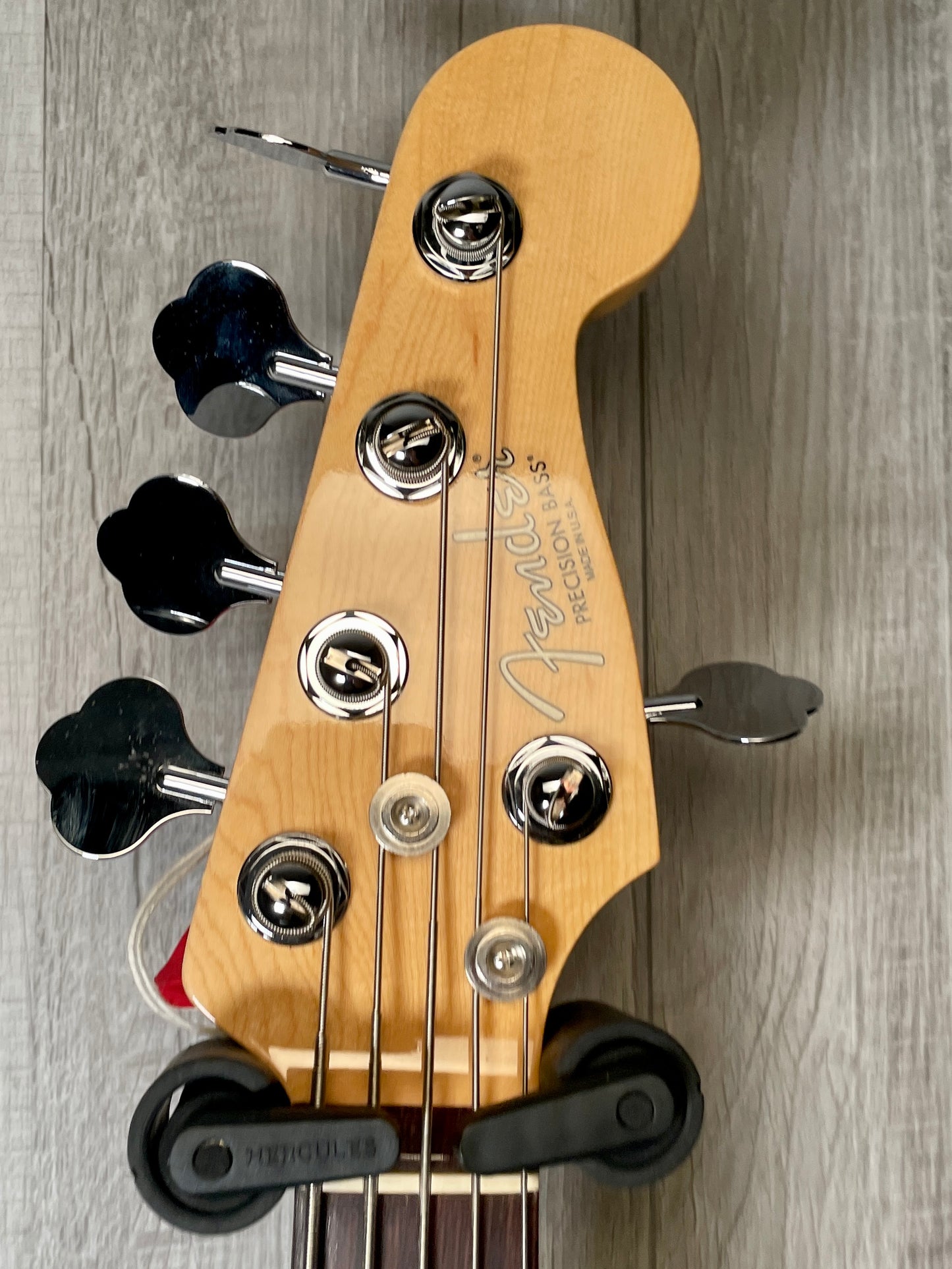 Headstock of Used 2012 Fender American Standard Precision V Bass 5 String TSS2893.