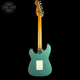 Full back of Used 2021 Fender Custom Shop Double Bound Strat Sherwood Green Metallic.