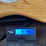 Used 2013 Fender American Deluxe Dimension Bass V on scale displaying weight.