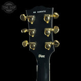 Back of headstock of Used Gibson Les Paul Custom Ebony.