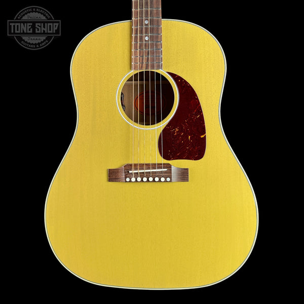 Front of Gibson Custom Made 2 Measure J-45 All Mahogany TV Yellow LR Baggs VTC.