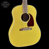 Front angle of Gibson Custom Made 2 Measure J-45 All Mahogany TV Yellow LR Baggs VTC.