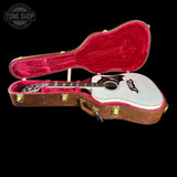 Gibson Custom Dove Alpine White LR Baggs VTC in case.