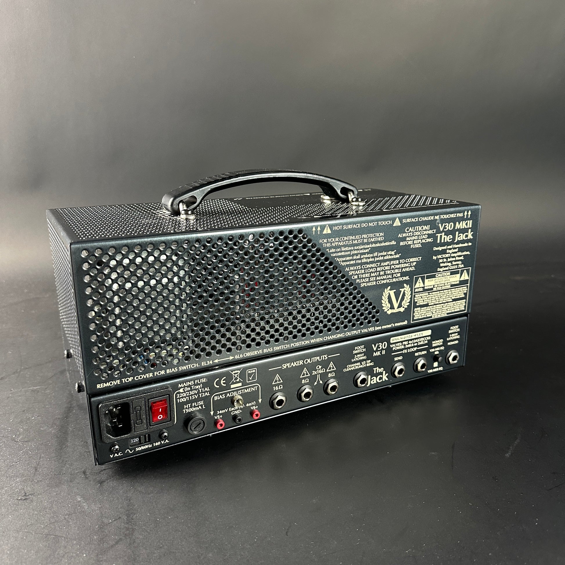 Guitar amplifier on a gray background