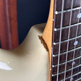 Wear at neck joint of Used Ibanez JS1000 Series White MIJ.