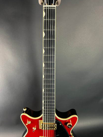 Fretboard of Gretsch G6131T-62 Vintage Select Duo Jet Firebird Red.