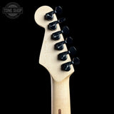 Back of headstock of Used 2021 Charvel USA Select San Dimas Style 1 HSS HT Satin Plum.