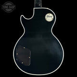 Back of Used Gibson Dealer Select Les Paul Custom Chambered Ebony Murphy Ultra Light Aged.