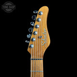 Headstock of Used Schecter Diamond Series Nick Johnston DT Tele.