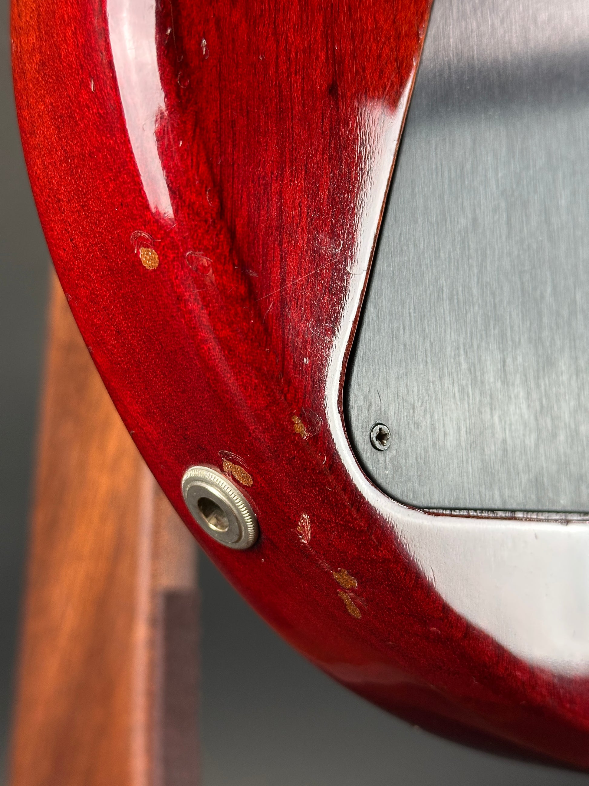 Wear near out put jack of Used 1981 Hamer Prototype.